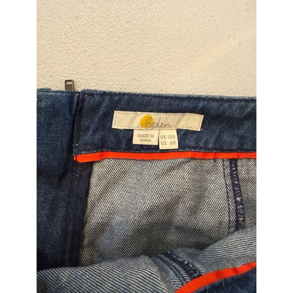 085 Boden Blue Denim Mini Classic Skirt Sz 6R - Picture 3 of 7